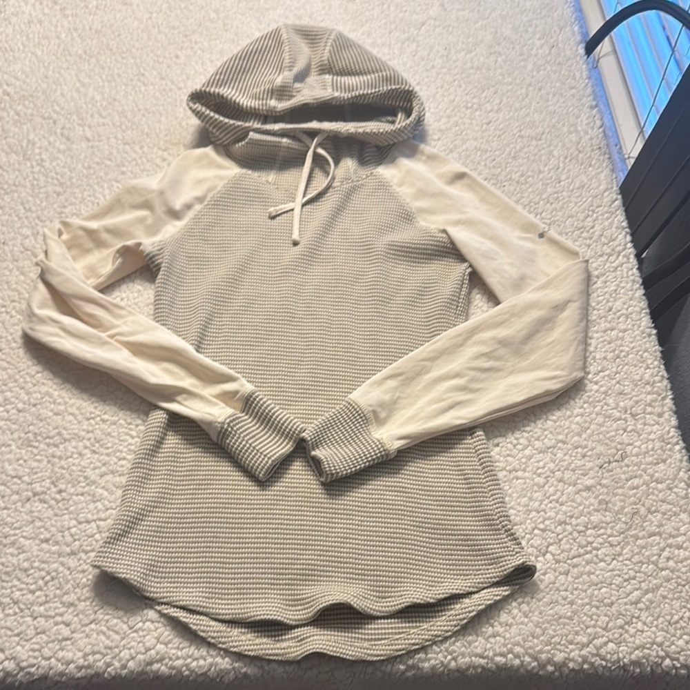 Columbia Striped Gray and Cream Hoodie